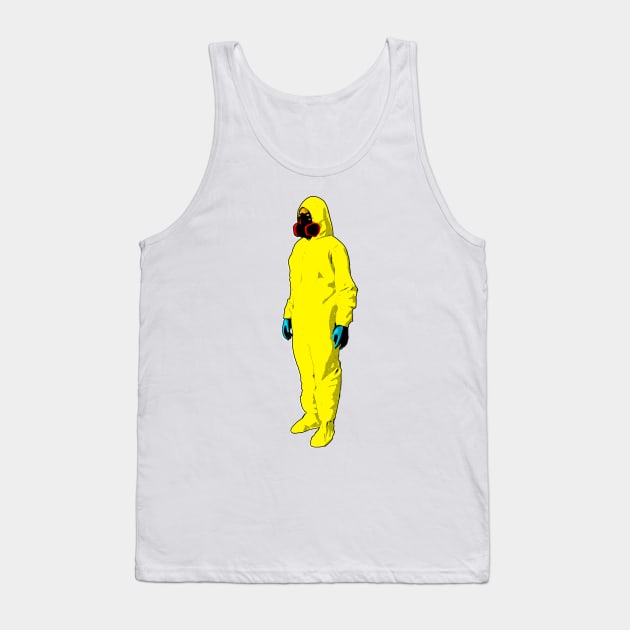 Man Wearing Hazmat Suit Comic Art Tank Top by boholoc0